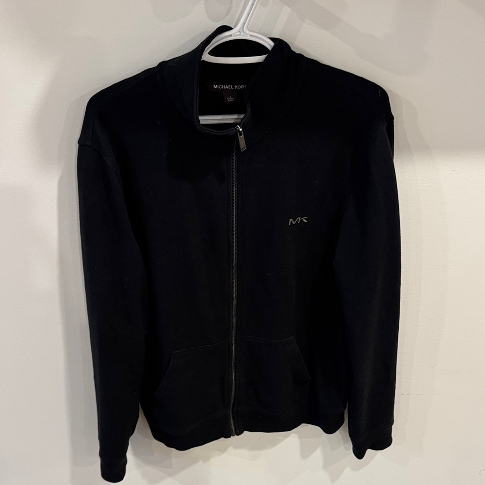 Michael Kors Men's Black Zip-Up Sweater